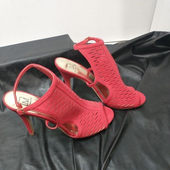 Material Girl Womens SZ 11 M Red Heels Regina Evening Slingback Sandals - Picture 5 of 11